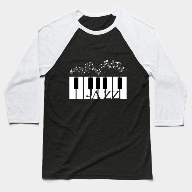 Jazz Piano Music Baseball T-Shirt by PoetandChef